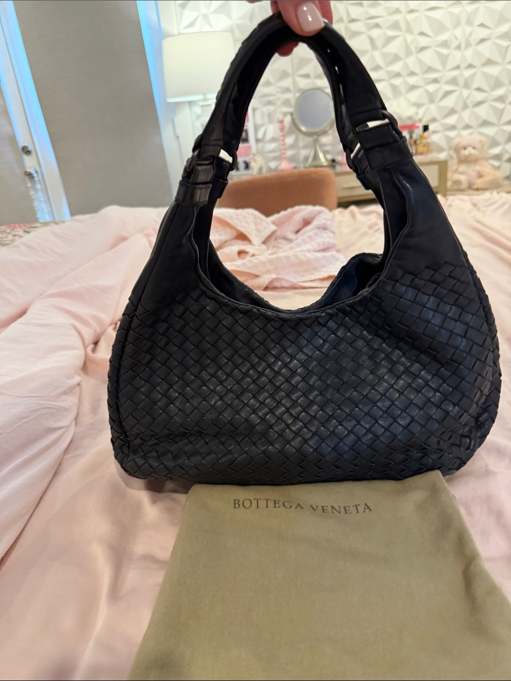 Bottega Veneta Black Woven Intrecciato Leather Hobo Bag